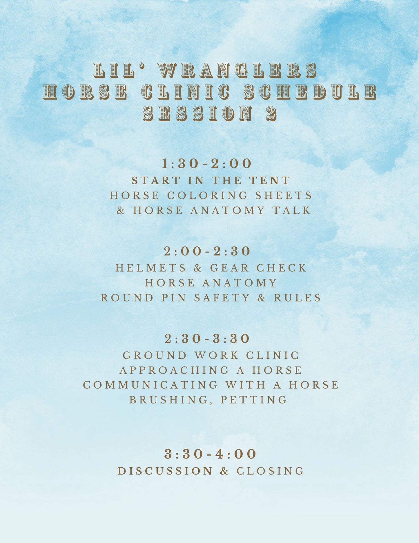 Lil Wranglers Horse Clinic Saturday 6/14