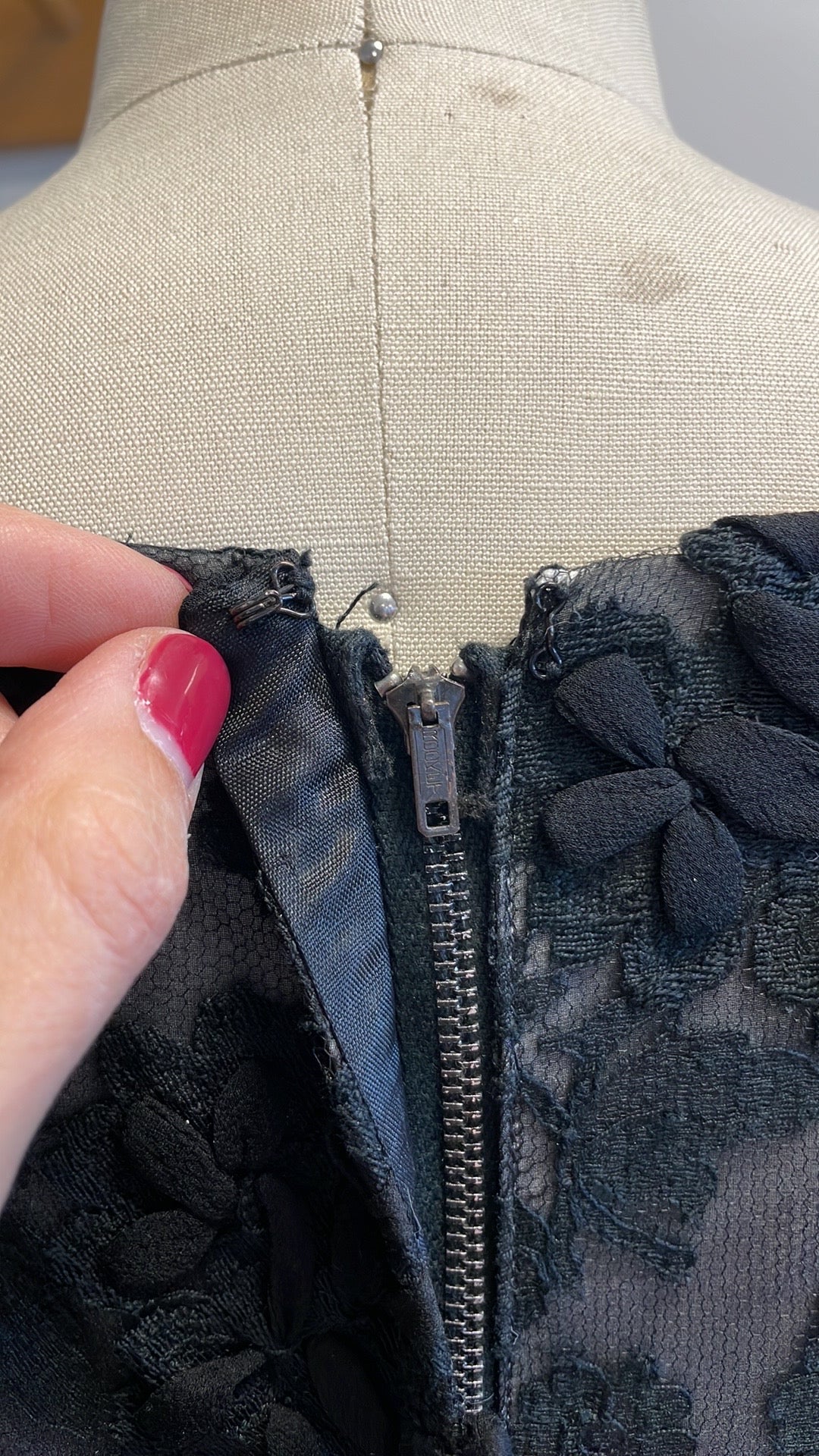 Vintage Lace Black Dress